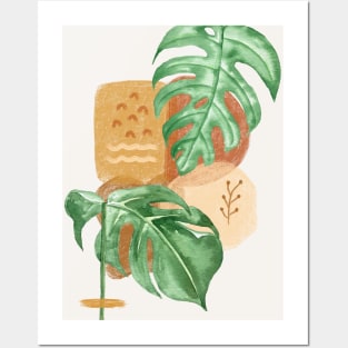 Elegant Shapes Tropical Leaves Monstera Posters and Art